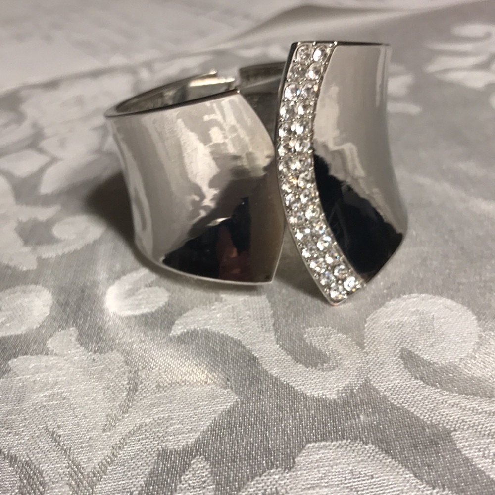 INC Cuffed Chrome Bling Bracelet